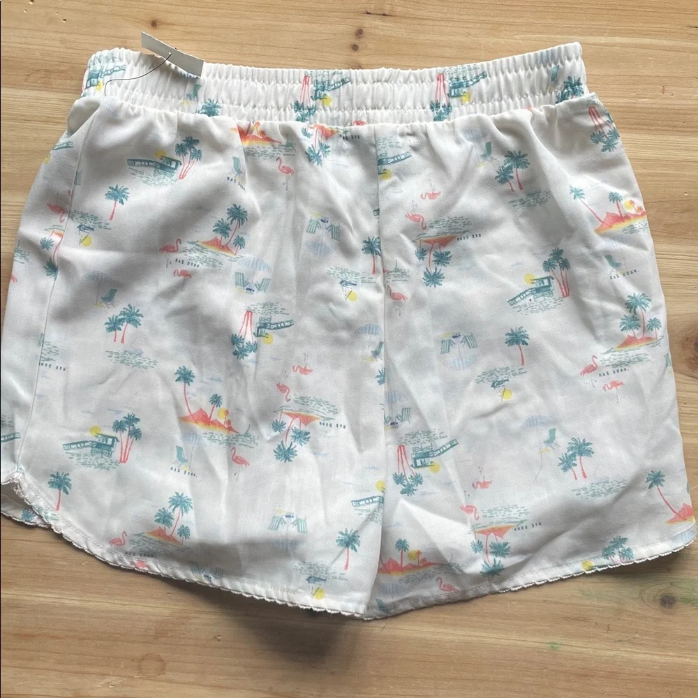 Rae Dunn White Tropical Print Lounge Boxer Shorts